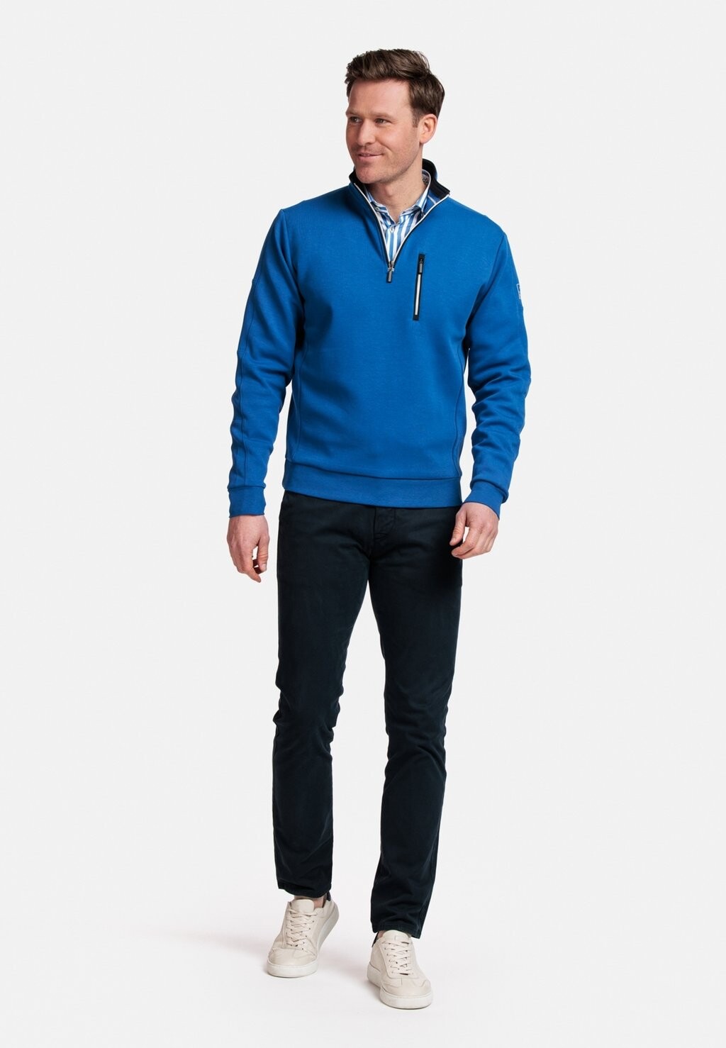 

Толстовка LANGE MOUW REGULAR FIT OPSTAANDE KRAAG EFFEN Baileys, синий