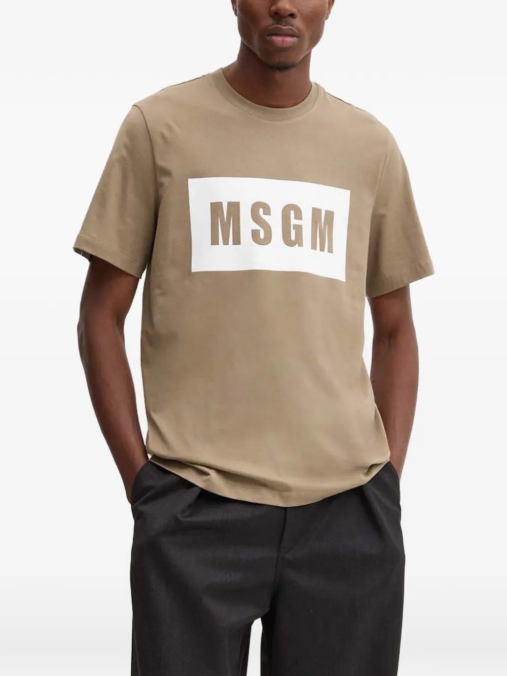 

Футболка с логотипом Msgm, коричневый