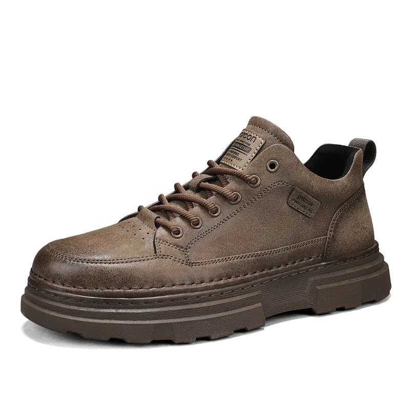 YEARCON Men's Casual Shoes Men's Low Top Ginger Yellow, Agate Black, Chestnut Brown