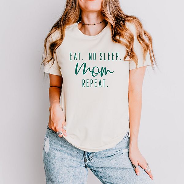 

Футболка Eat no sleep mom repeat Simply Sage Market, Cream, Зеленый, Футболка Eat no sleep mom repeat Simply Sage Market, Cream