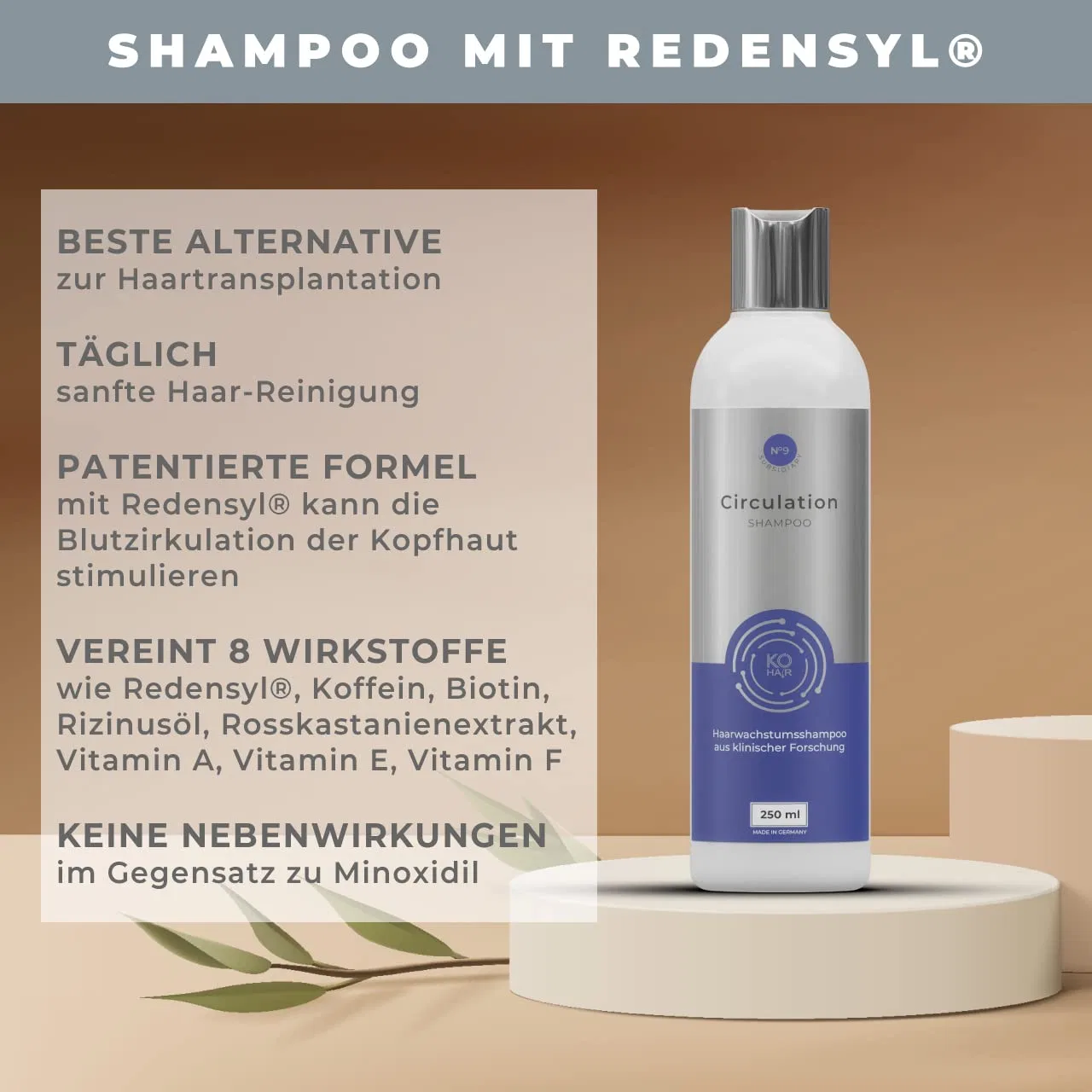 Шампунь Kö-Hair Circulation с 1% Redensyl против выпадения волос, 250 мл Köhair — фото 2