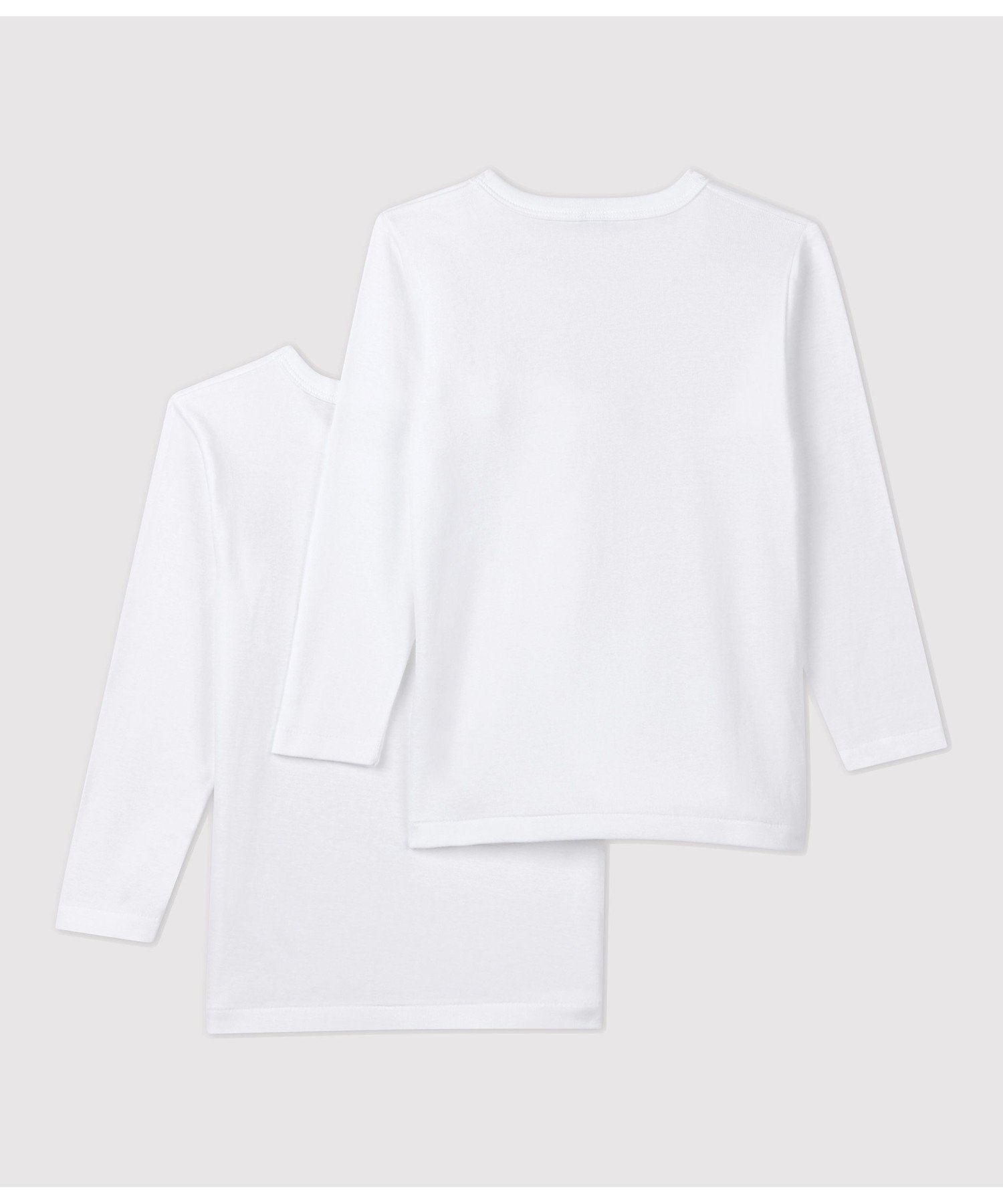 Комплект из 2 белых футболок с длинными рукавами PETIT BATEAU, Color 1 — фото 2