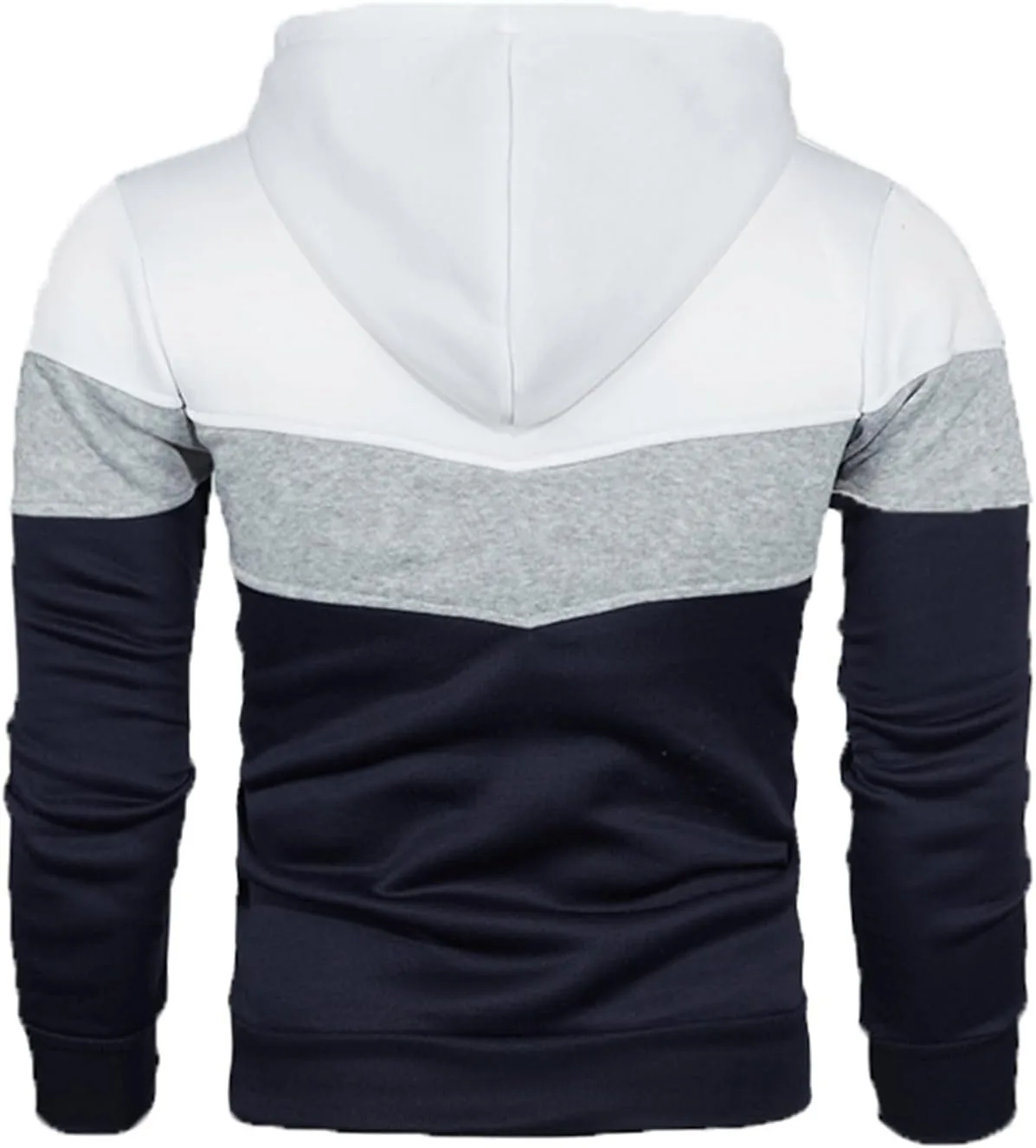 Мужской худи с цветными блоками и карманом-кенгуру Slim Fit — фото 3