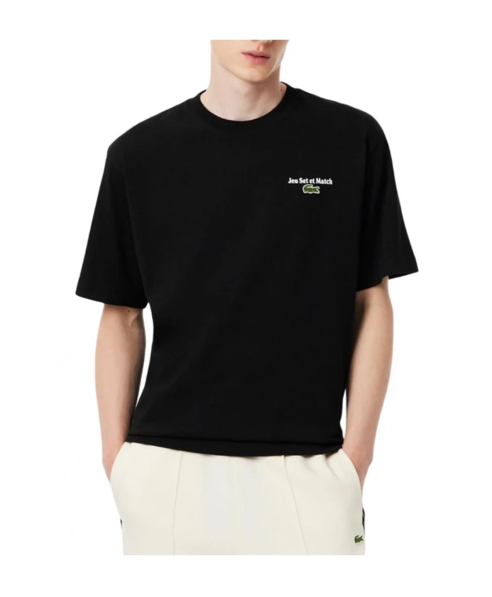 

Свободная теннисная футболка Lacoste, черный