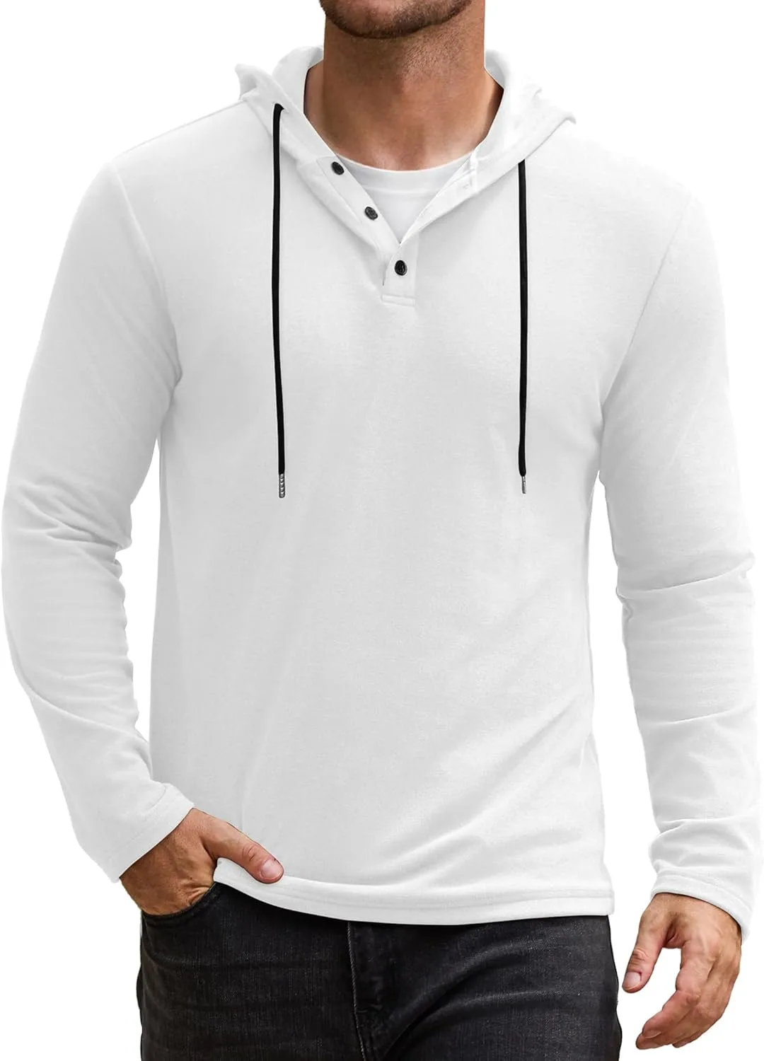 

Мужская худи с капюшоном Henley Slim Fit Vssjavun