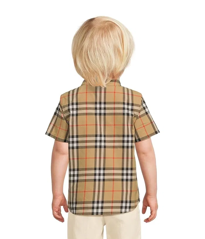 Рубашка с принтом Owen Check Burberry Kids, Sand IP Check — фото 2