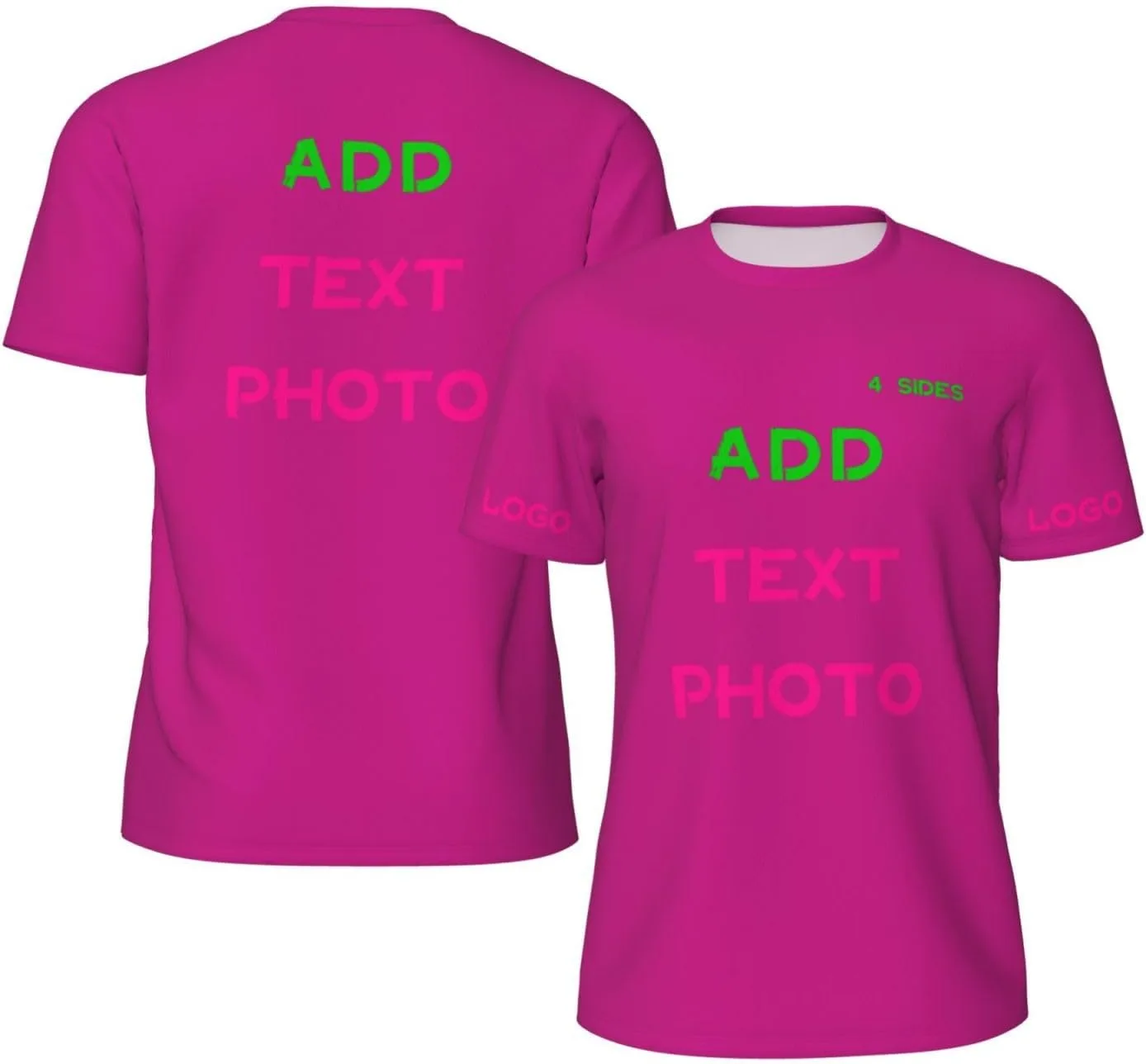 

Футболка Custom с принтом на 4 сторонах и логотипом