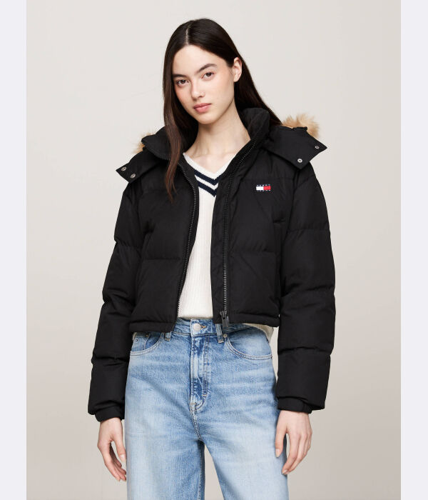 

Пуховик Аляска Cropped fit Tommy Jeans, черный