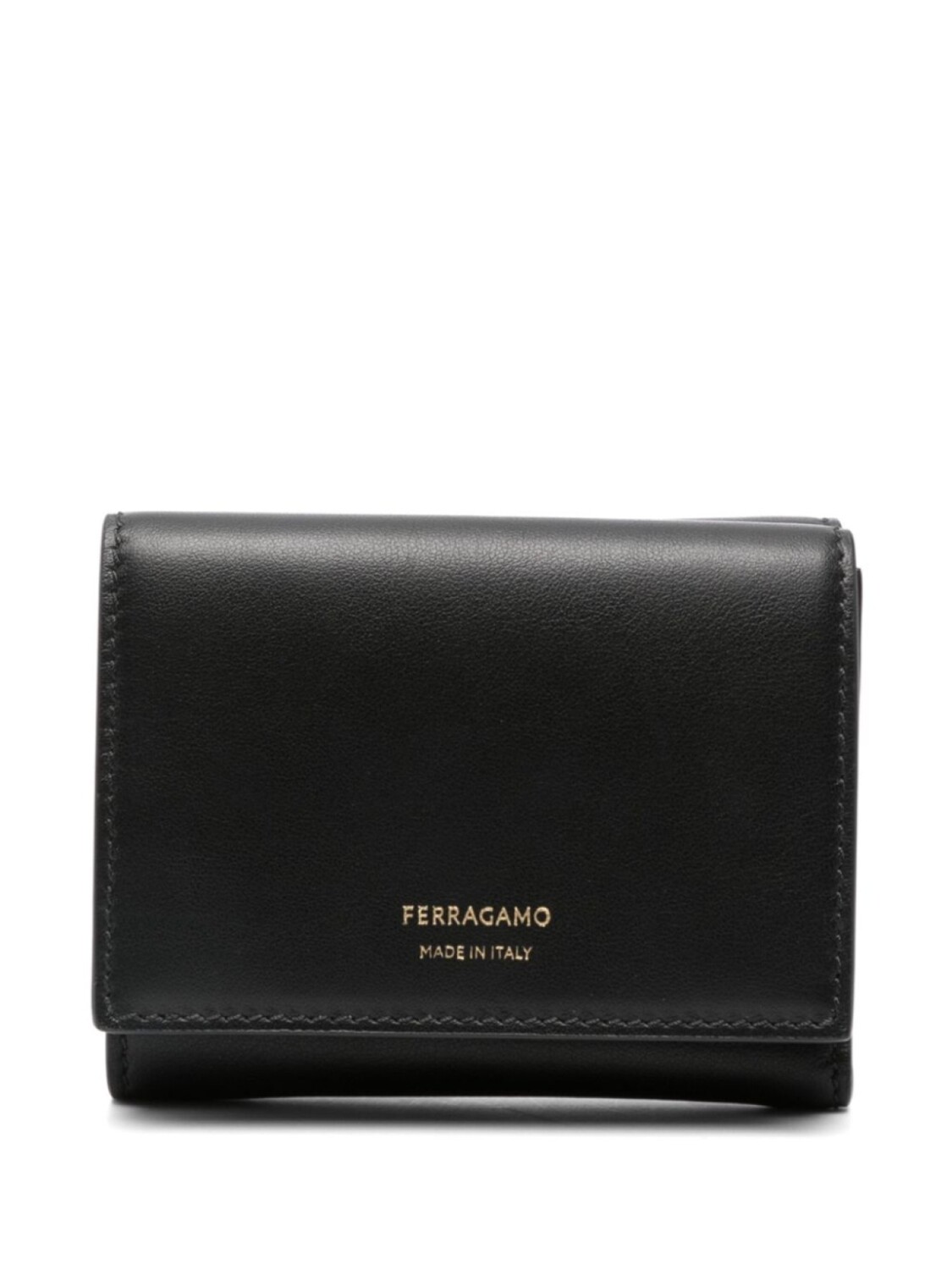 

Двухцветный кошелек Ferragamo с тремя отделениями, черный
