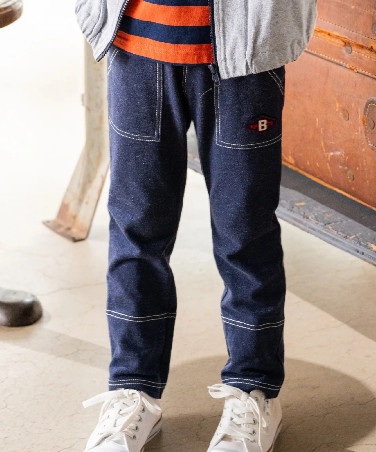 Детские штаны деним-стиль с эластичным поясом KP Denim Knit Twil Navy