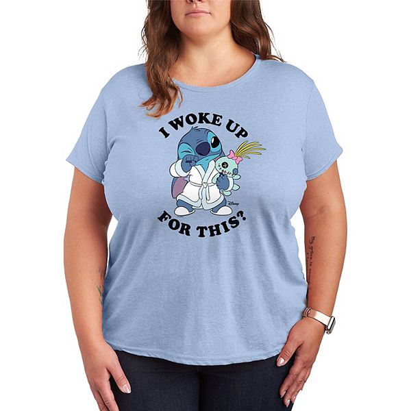 

Футболка Plus size Lilo & Stitch I woke up for this Disney, Heather Chambray Blue, Синий, Футболка Plus size Lilo & Stitch I woke up for this Disney, Heather Chambray Blue