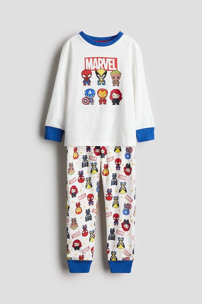 

Пижама из хлопкового джерси с принтом H&M, белый