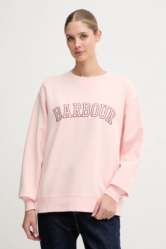 

Хлопковая толстовка Barbour, розовый