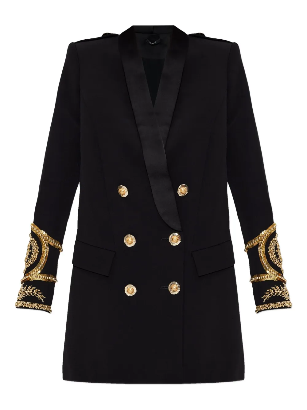 

Украшенное двубортное платье BALMAIN, черный
