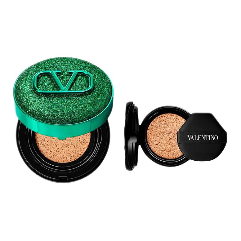 Скрывающая воздушная подушечка Indulgent Green для чистого тона кожи Valentino, Two-Piece Set A: Passionate зеленый Concealing Air Cushion #Ligr2+Passionate зеленый Concealing Cushion Refill #Ligr2 — фото 2