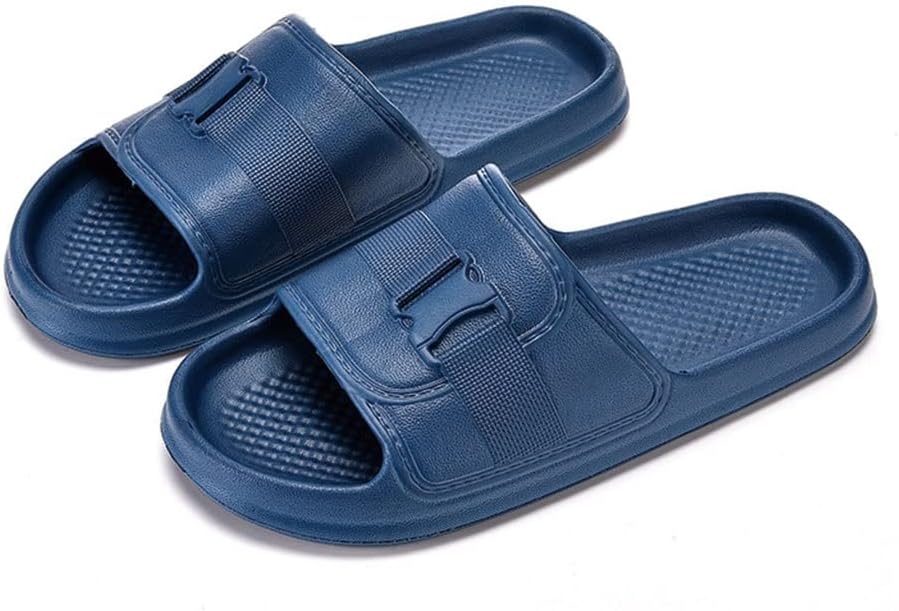 

Тапочки-слайды Cloud Pillow для женщин и мужчин, для душа, ванной, с открытым носком, мягкие, с амортизацией, толстые, нескользящие, массажные, для бассейна, спортзала, дома, для использования дома и на улице (Цвет: синий, Размер: EUR38-39) Hsqm...