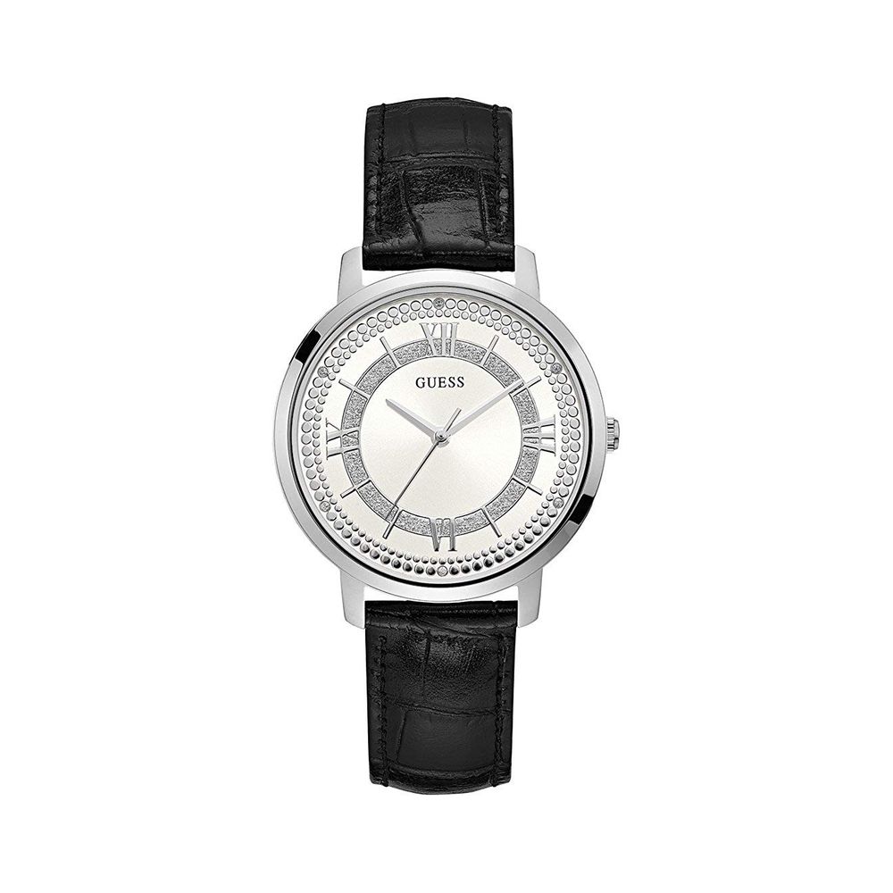 

Черные кожаные часы GUESS