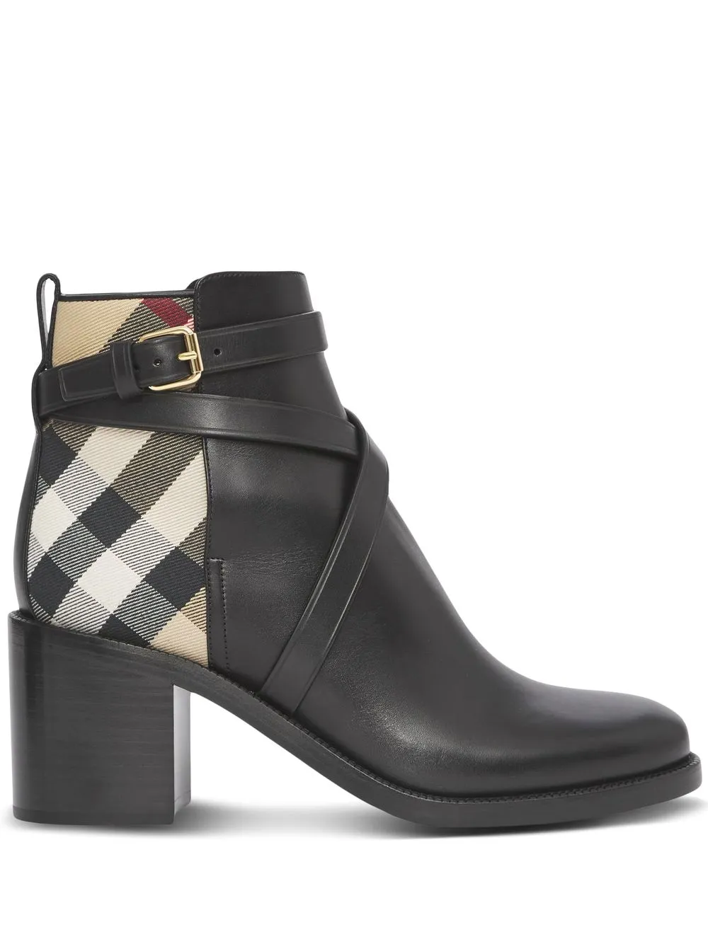 Ботильоны с отделкой House Check BURBERRY, черный
