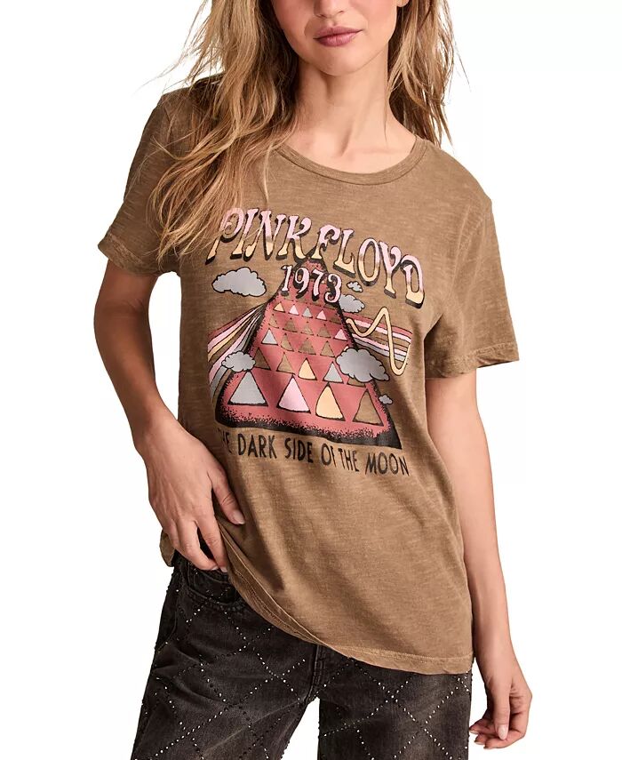

Женская хлопковая футболка Pink Floyd Dark Side Of The Moon Lucky Brand, коричневый