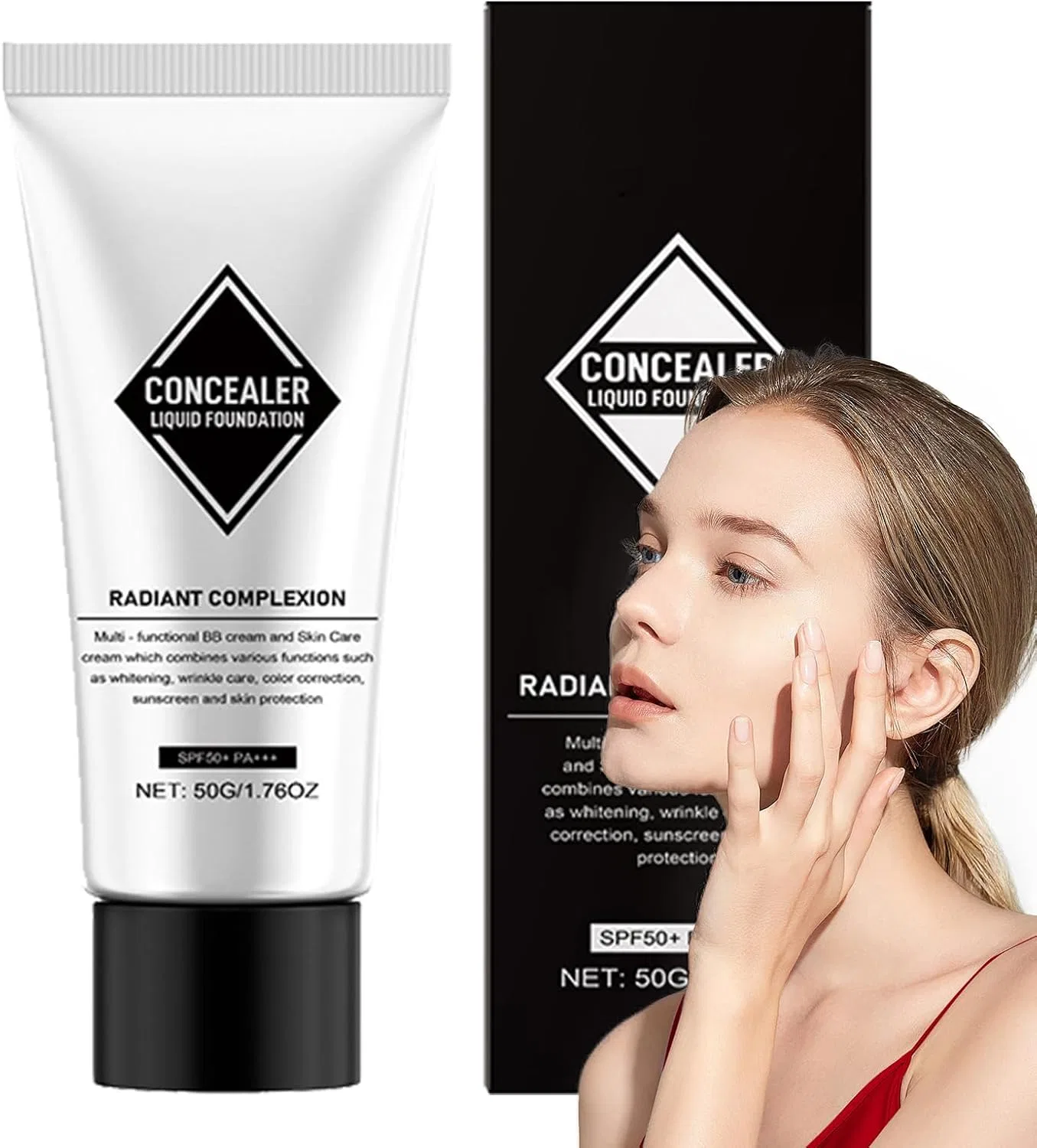 BB-крем с SPF 50+, увлажняющий, тональный, белый, 1.76 унции, Generic