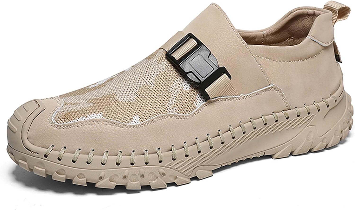 

Мужские повседневные кроссовки летние дышащие сетчатые модные шнуровочные обувь для ходьбы, противоскользящие для походов, альпинизма, кросс-кантри, бега и путешествий Generic, бежевый