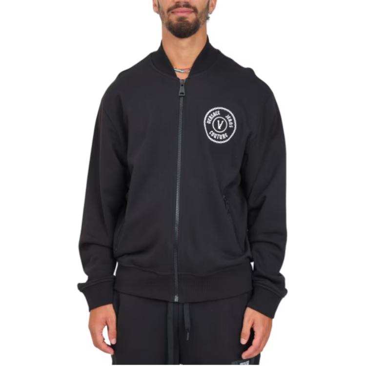 

VERSACE JEANS COUTURE Свитер с молнией и логотипом, Black