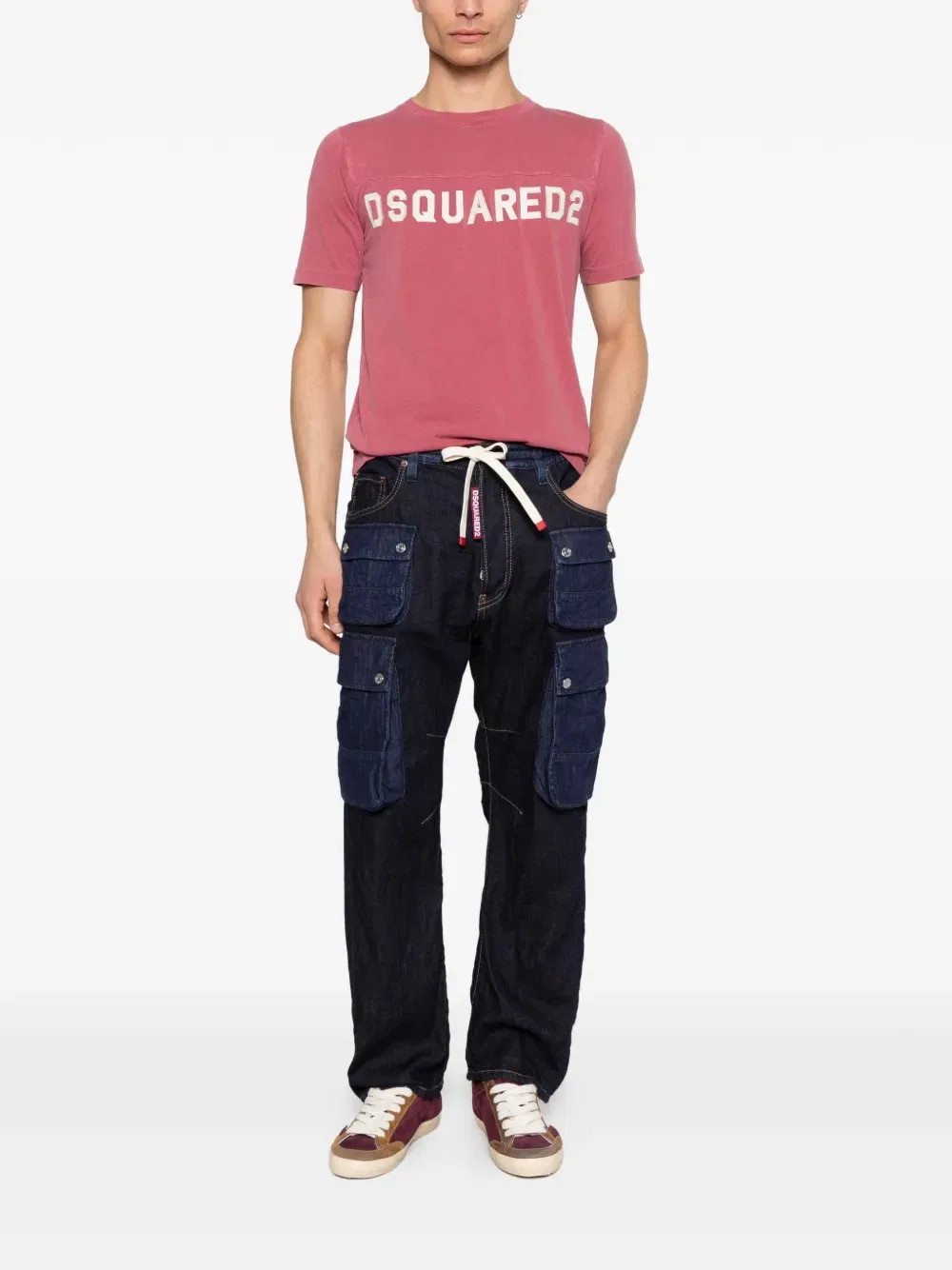 Футболка с круглым вырезом и принтом Dsquared2, розовый — фото 2