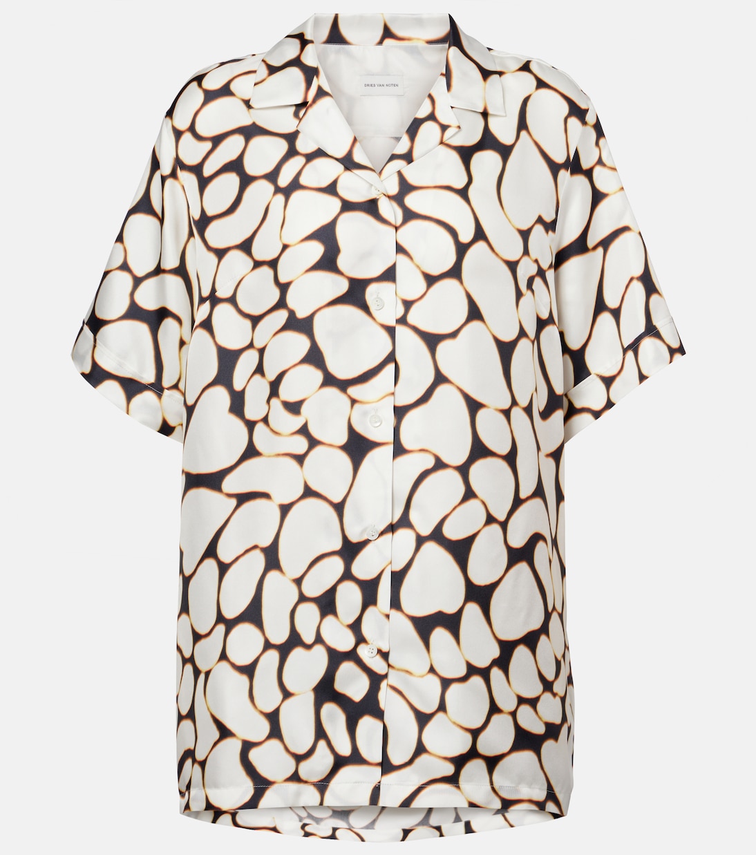 

Шелковая рубашка с принтом Dries Van Noten, белый