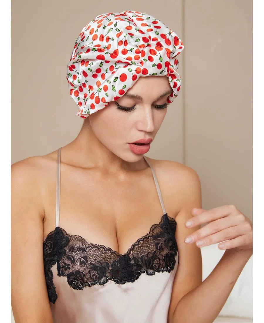 Шапочка для сна из 100% тутового шелка Silksilky, красный — фото 3