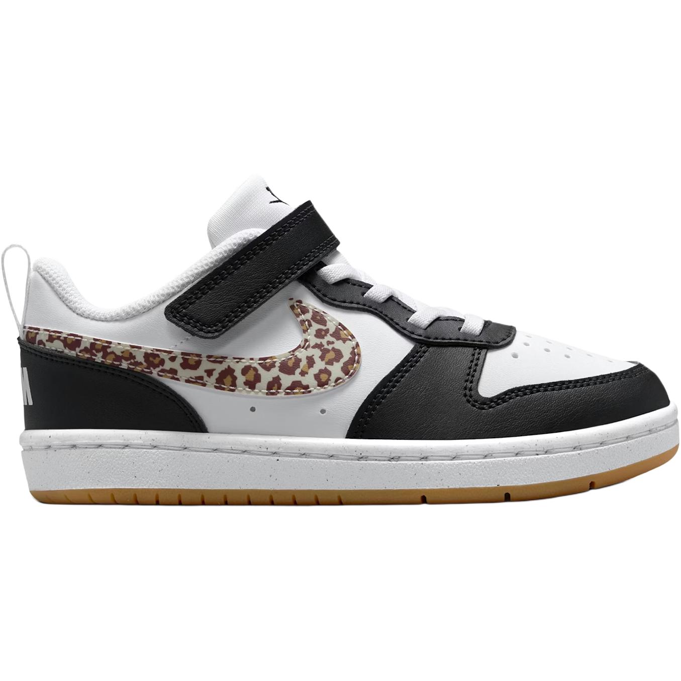 Nike Court Borough Low Top Skateboard Shoes White Black Kids' — фото 3