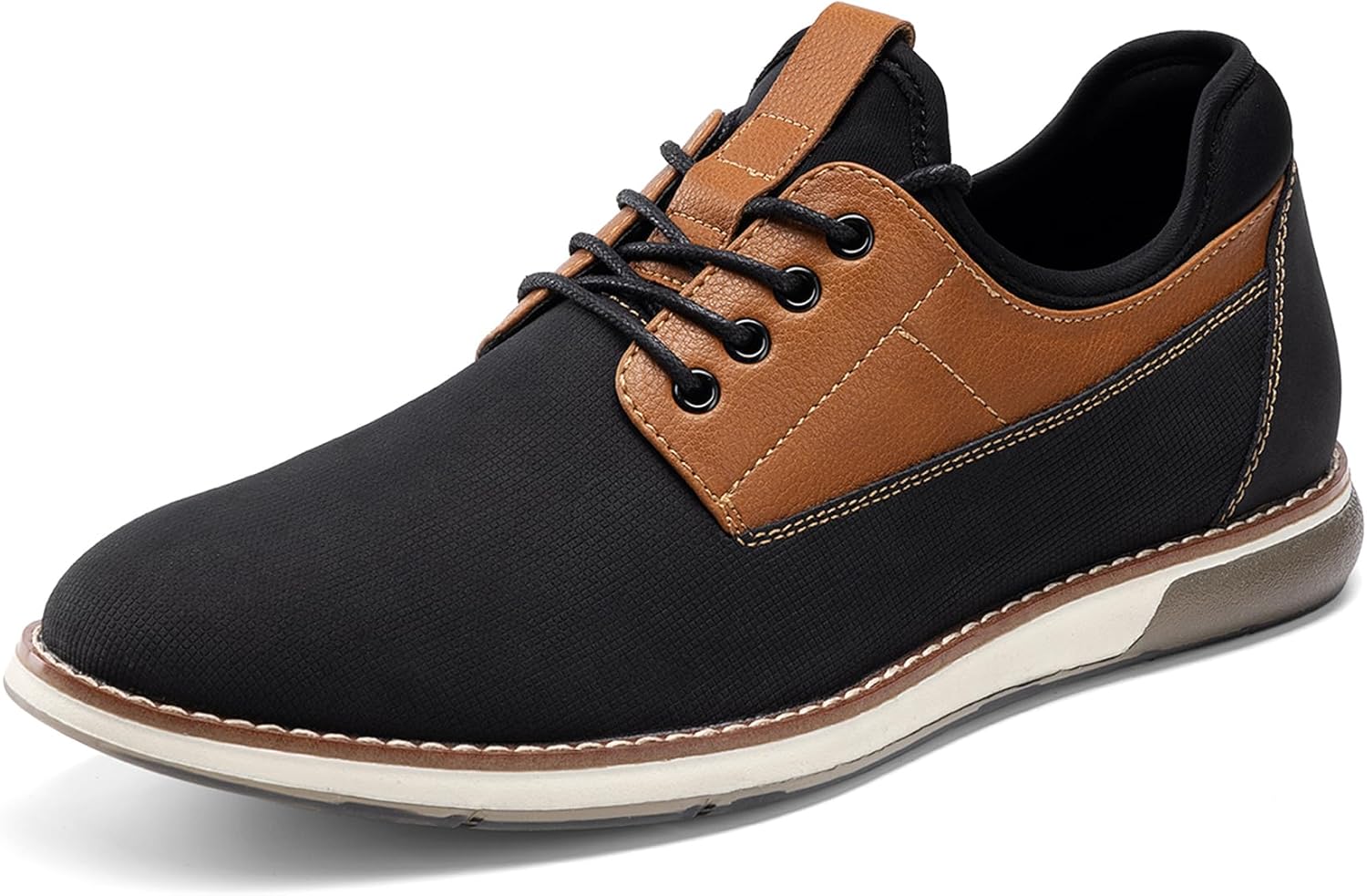 

Мужские туфли Брюно Марк с гладким носком Oxford, деловые формальные Derby, кроссовки для офисного стиля Crossflex GentEdge Bruno Marc, черный/коричневый