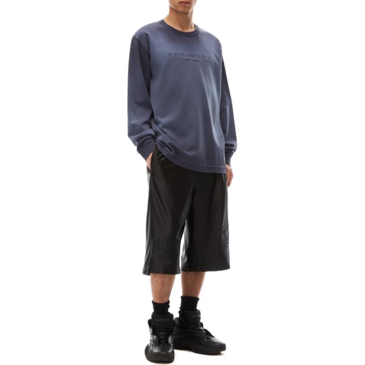 Футболка с тисненым логотипом Alexander Wang, темно-синяя — фото 3