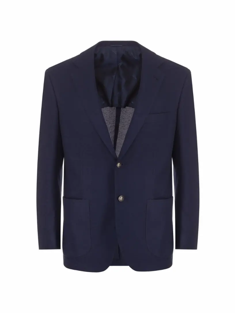 

Хлопковый однобортный пиджак Kiton, тёмно-синий