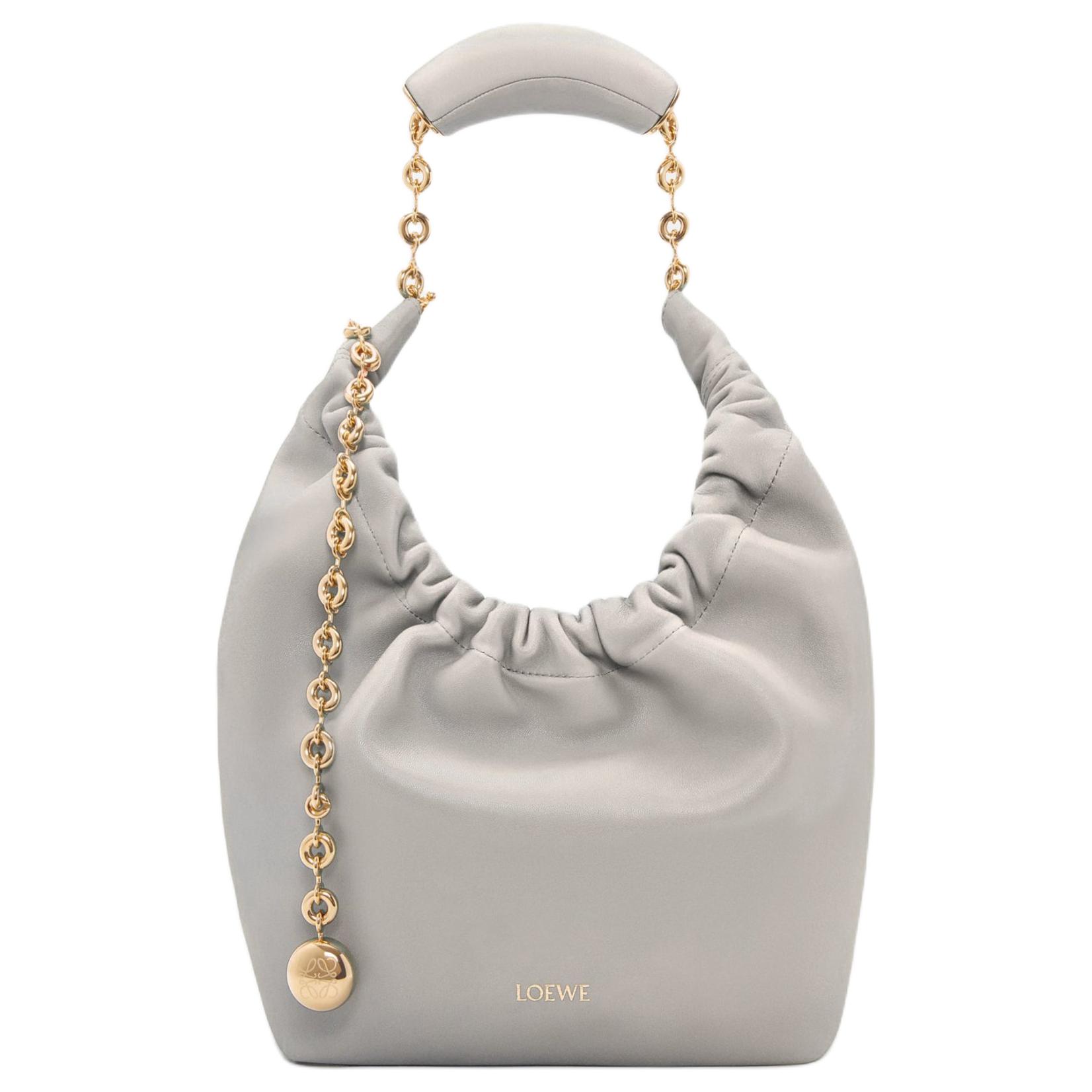 

LOEWE Одноплечевая сумка из стёганой кожи ягнёнка малая женская ракушечно-серая