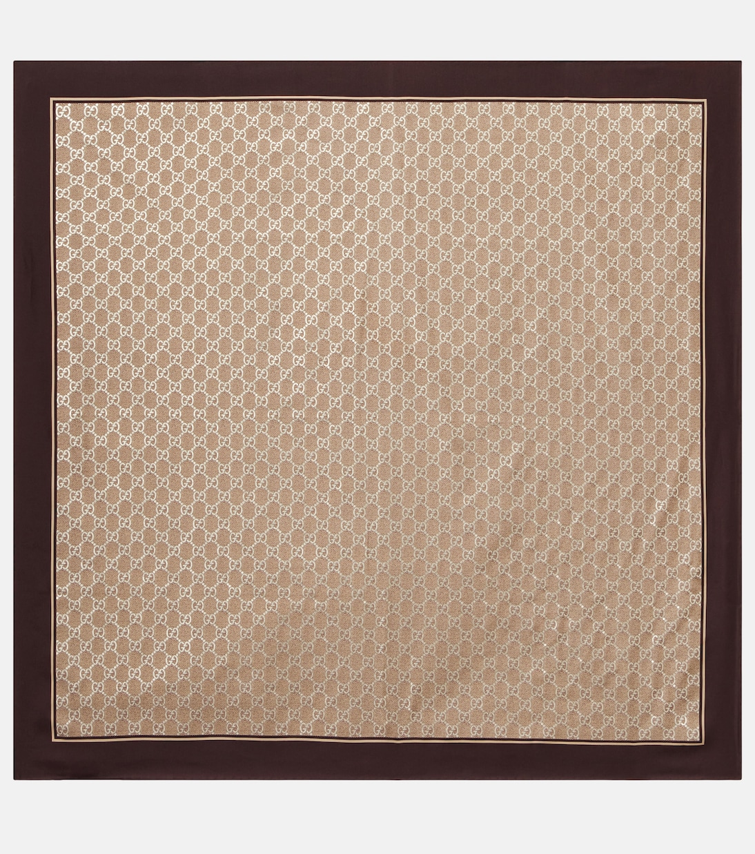 

Шелковый шарф GG из твила Gucci, 0 Brown