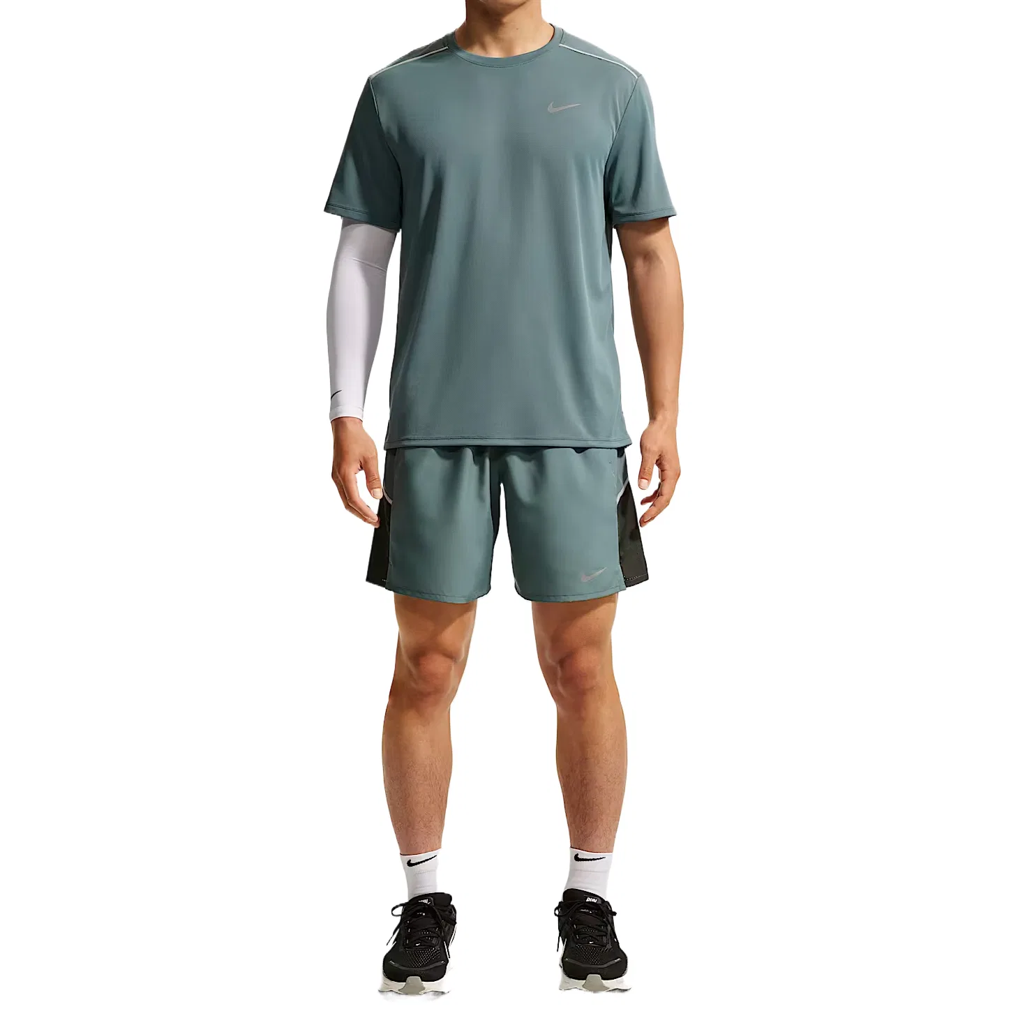 Мужские шорты для бега Dri Fit Nike, Mineral Slate Blue/Black Cloud Green