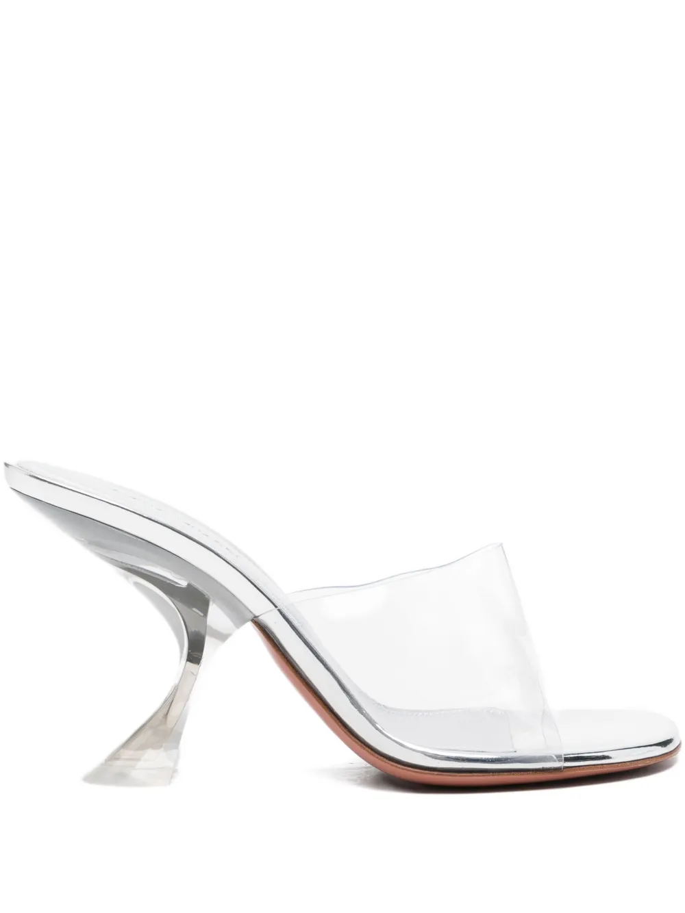 Босоножки Taylor Glass Slipper на каблуке 90 мм Amina Muaddi, белый