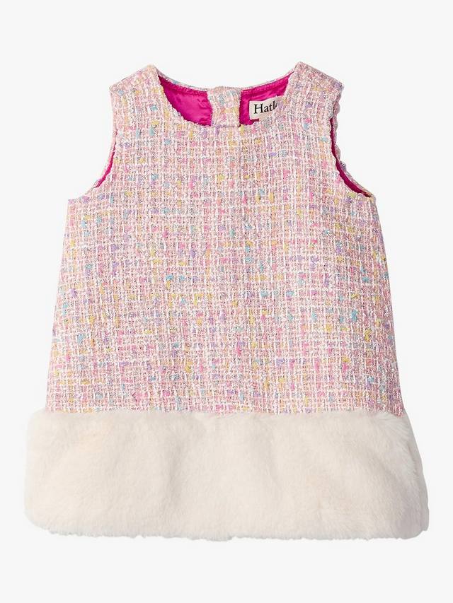 

Твидовое платье из искусственного меха Hatley, цвет Aurora Pink
