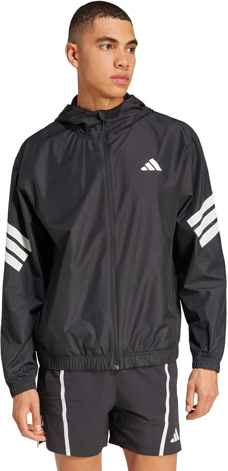Мужская тренировочная ветровка Adidas Icon 3-Stripes, черно-белый