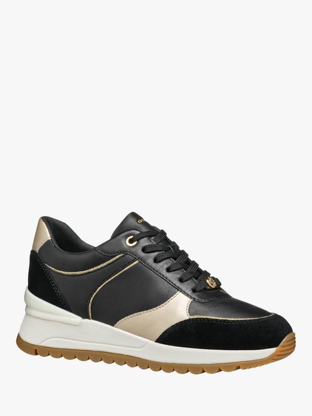 Кожаные кроссовки desya Geox, цвет Black/Light Gold — фото 2