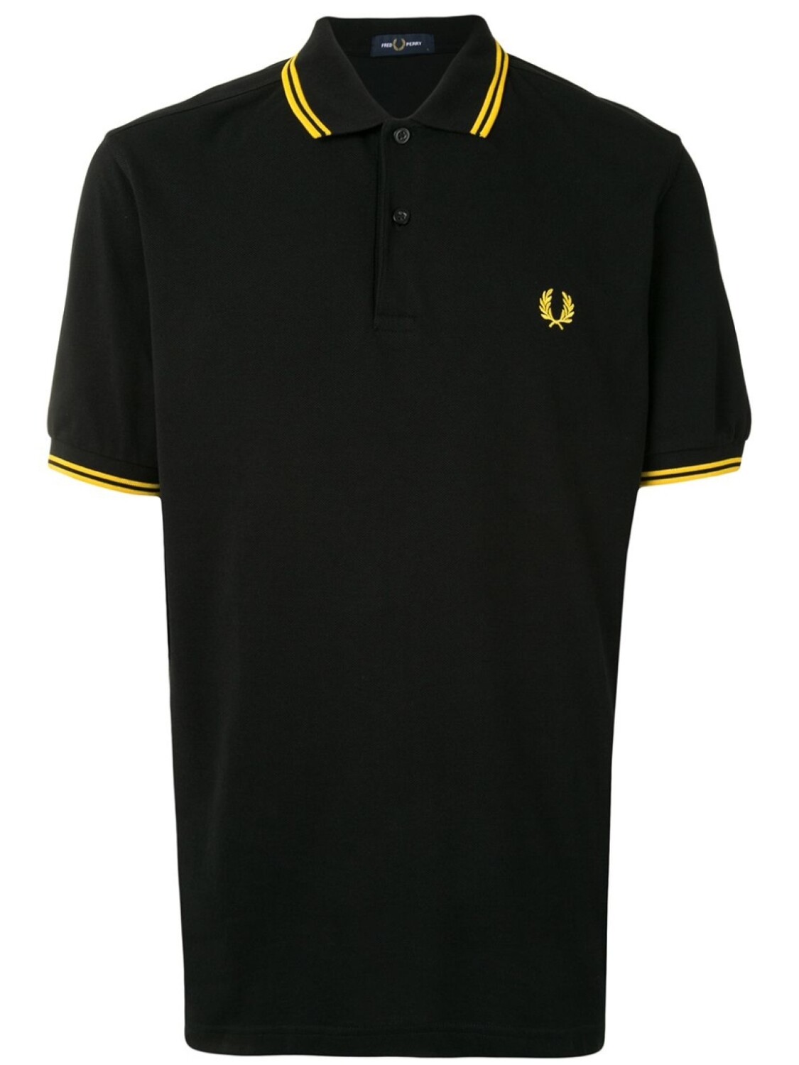 

Fred Perry рубашка поло с отделкой в полоску и логотипом, черный