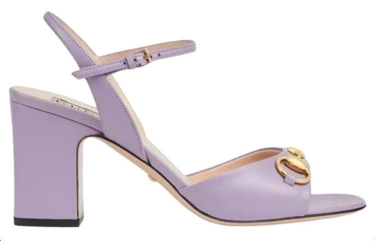 Gucci Сандалии Horsebit с одной лямкой, женские, фиолетовые — фото 3