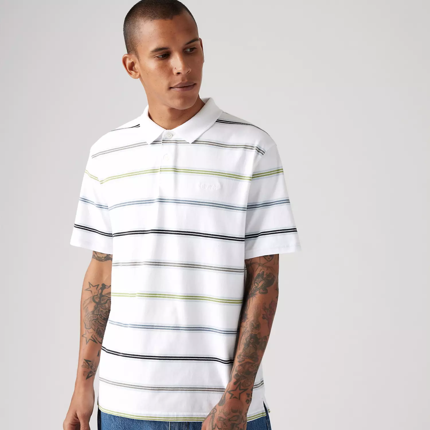 

Настоящая рубашка поло Levi's, цвет Rowan Stripe Bright White - Multi-Color