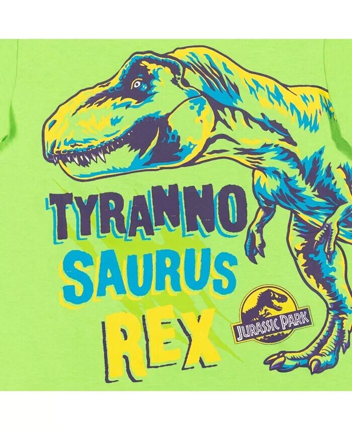 Набор из 4 футболок для мальчиков с динозавром T-Rex Jurassic World, мультиколор — фото 2
