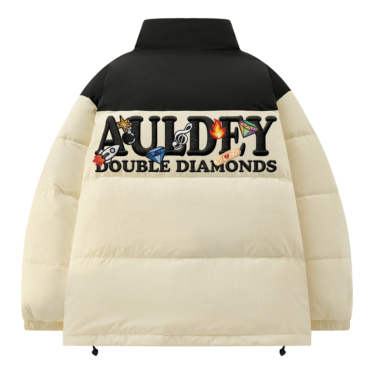 

Пуховик Unisex с воротником стойкой утепленный AULDEY, черный бежевый