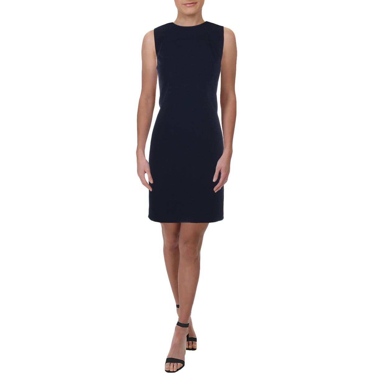 

Женское фактурное платье без рукавов для работы Anne Klein, темно-синий
