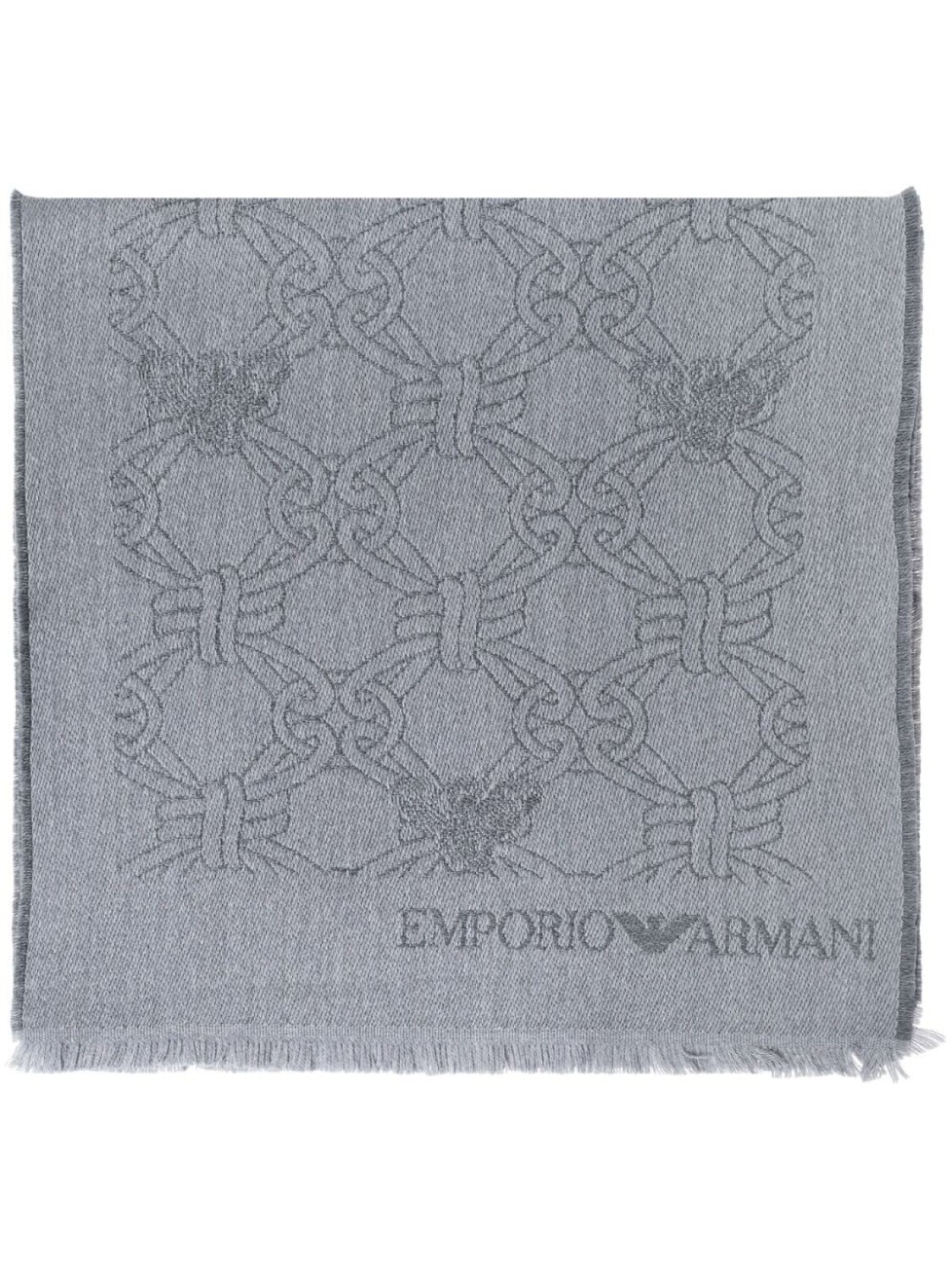

Emporio Armani вязаный шарф с логотипом, серый