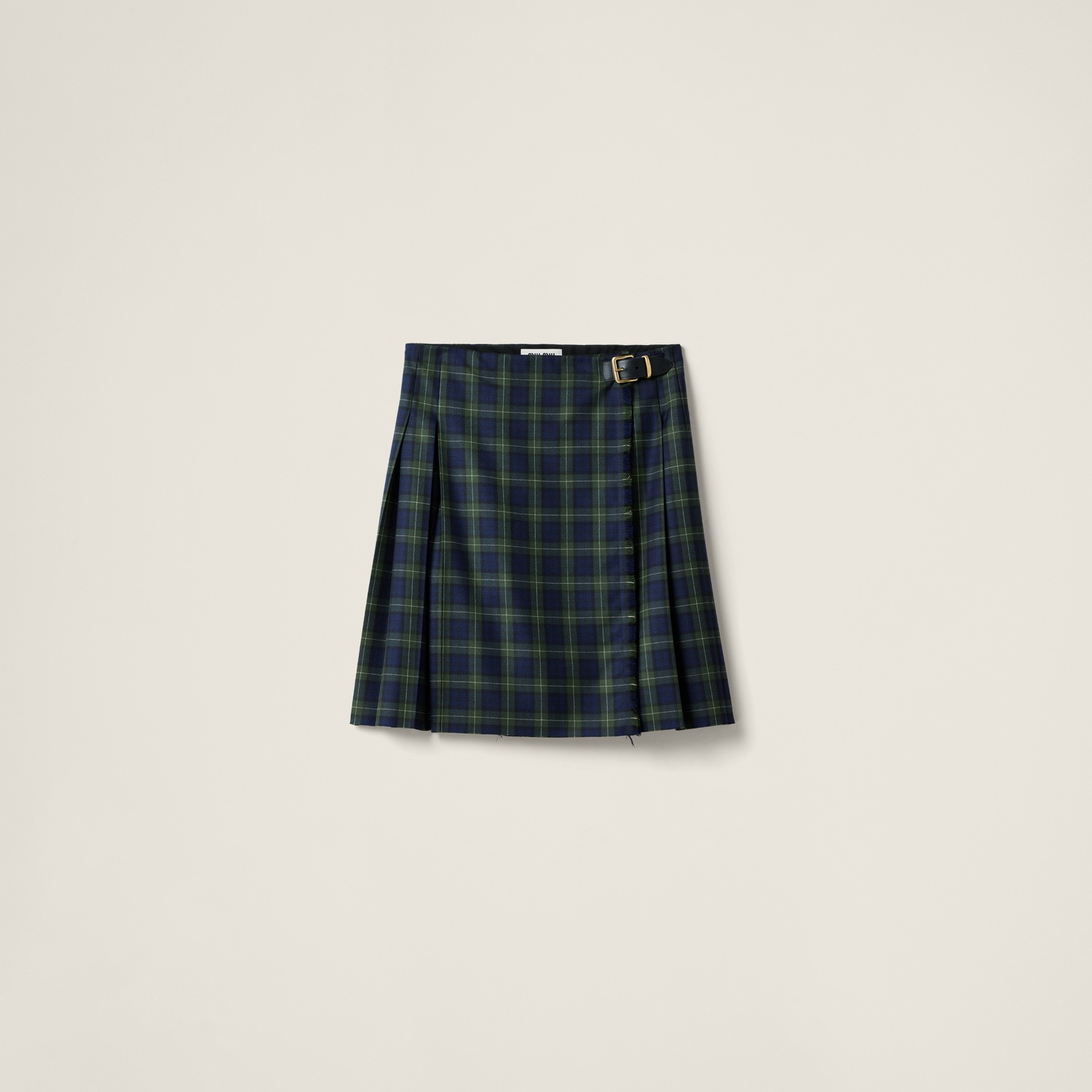 

Плиссированная юбка в тартан MIU MIU, зеленый