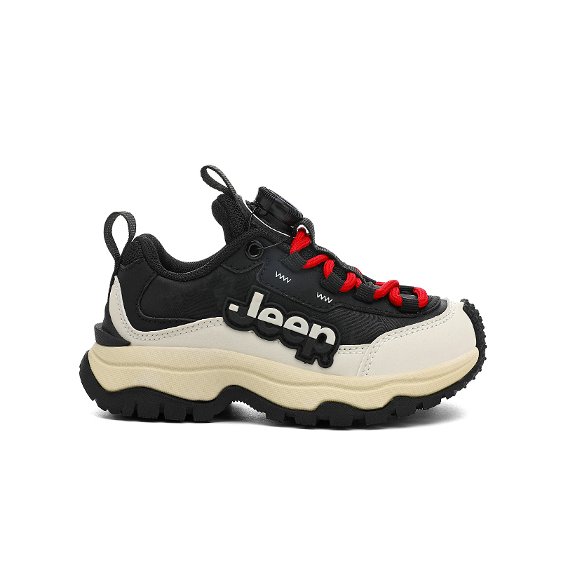 Jeep Кроссовки низкие Running Collection Cushioning, износостойкие, черные бежевые, детские — фото 3