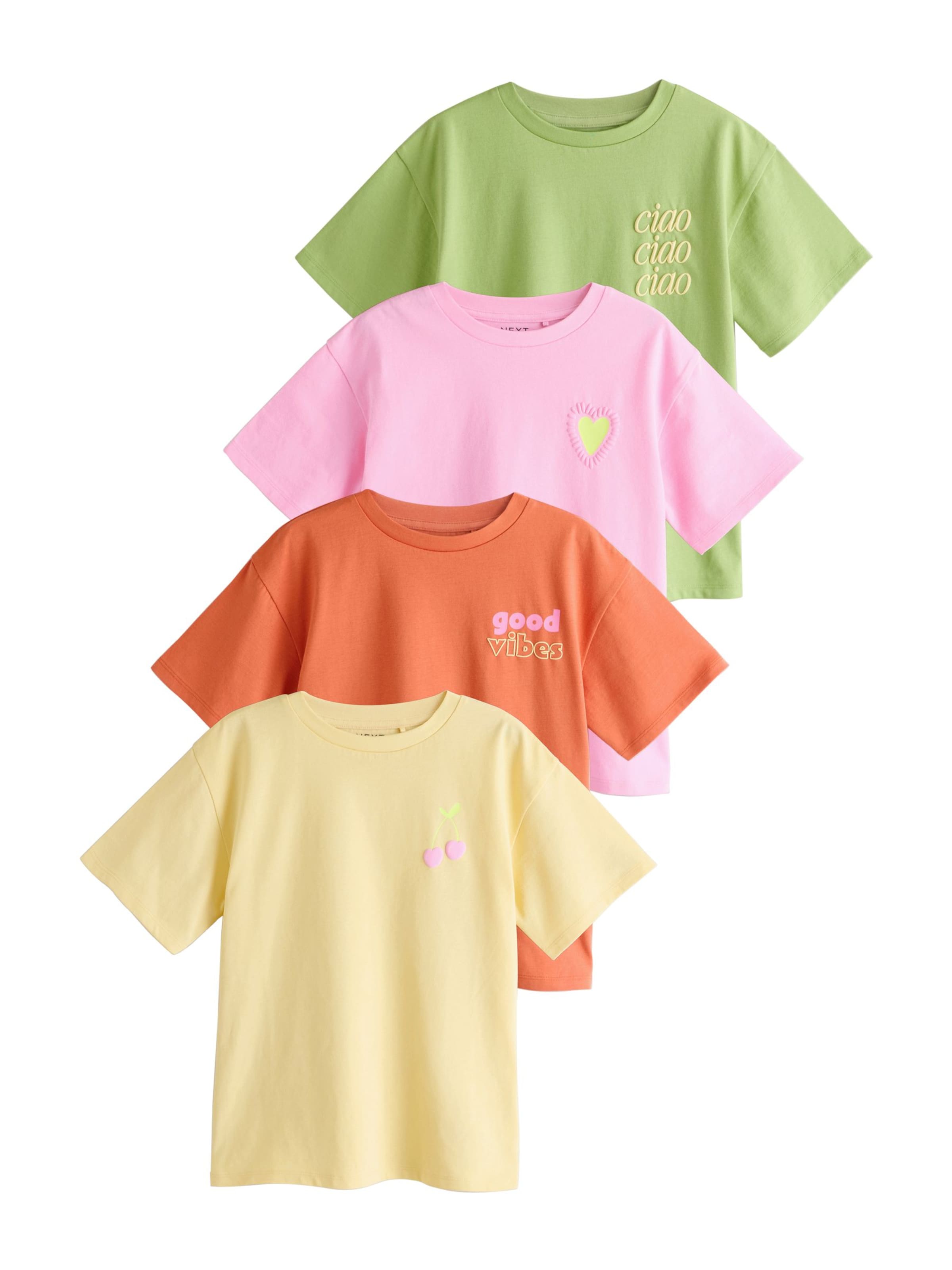 

Next Футболка в светло-желтом, светло-зеленом, темно-оранжевом, розовом